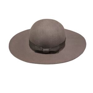 Yellow 108 Wool Wide Brim Floppy Hat Size Small Gray